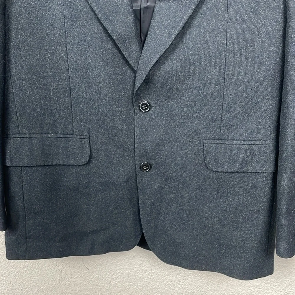 Pierre Cardin Paris Wool Blazer Jacket Charcoal Heathered Gray Sz 38R